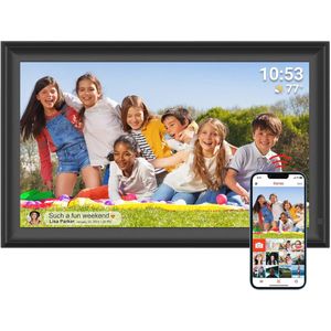 Digitale fotolijst 15,6 inch met FHD IPS-touchscreen – 32 GB opslag, automatische rotatie en muurbevestiging