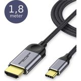 Brightside USB-C naar HDMI kabel – 4K bij 30Hz – Premium Nylon Gevlochten – 1,8 meter