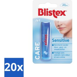 20 x Blistex Lippenbalsem Sensitive - Uitdroging Lippen - Barstjes Lippen - Lippen Stick - Blistex Sensitive
