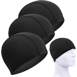 Allecto Plus - Zwemmuts voor kinderen en volwassenen - 3-delige set - Zacht polyester - Elastisch en comfortabel - Zwembad accessoires - Uniseks.