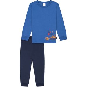 Schiesser - Jongens Pyjama Set - Blauw - Lange Pyjama - 100% Biologisch Katoen