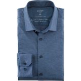 OLYMP 24/7 No. 6 Six super slim fit overhemd - mouwlengte 7 - tricot - rookblauw - Strijkvriendelijk - Boordmaat: 37