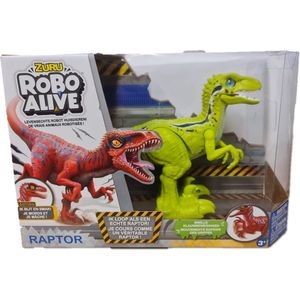Robo Alive Raptor Dinosaur groen - 24 cm - Interactieve robot - Groen - brult en beweegt zoals een echte dinosaurus