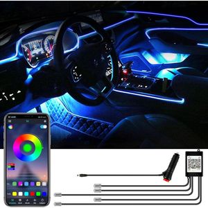CLGP® Auto Interieur Verlichting - Led Strip Auto – 6M – Met App - Blauw