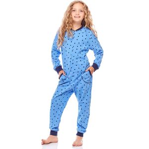 Merry Style - MS-MS10-186-PJ - Kinder Pyjama - Blaue Punkte Marine - Lange Mouwen - Lange Broek met Zakken - Katoen