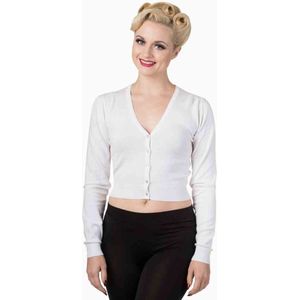 Dancing Days - LITTLE LUXURY CROPPED Cardigan - S - Wit