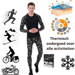 Thermisch ondergoed voor alle activiteiten, maat L - XL, heren set, thermoshirt en thermobroek, kleding, sport, winter