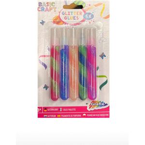 5 x Glitter lijm tubes - Knutsel glitterlijm - Creatief speelgoed - Hobby/knutselmateriaal - glitter glues - glitter lijm - glitter tube - glitter pen - knutsel lijm -