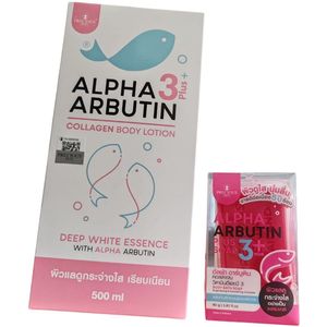 Precious Skin Thailand Voordeelset – Alpha Arbutin Collagen Body Lotion 500ml + Alpha Arbutin 3+zeep