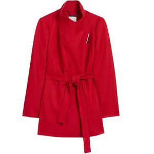 Rosess Short Belted Wool Wrap Coat