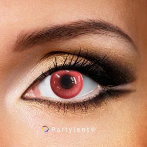 Partylens® kleurlenzen - Satin Red - jaarlenzen met lenshouder - Cosplay - partylenzen