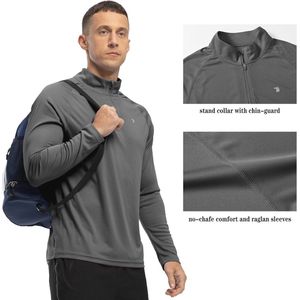 Heren Sportshirt met Lange Mouwen, UV Bescherming, 1/4 Rits, Ademend en Sneldrogend - Perfect voor Buitensporten, Vissen, Hardlopen en Hiken