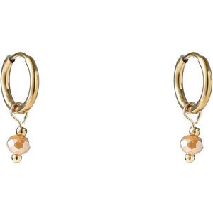 Go Dutch Label Oorhangers One Bead Hoop Taupe
