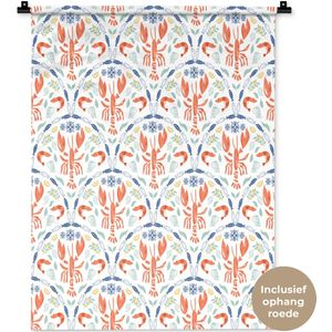 Wandkleed 60x80 cm - Wanddoek Sfeer - Oranje - Blauw - Groen - Wandtapijt - Wandkleden