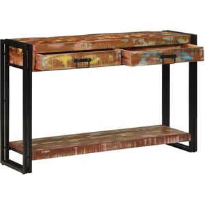 vidaXL - Console - Tafel - Meerkleurig - 120x33x75 - cm - Massief - Hout - Gerecycled