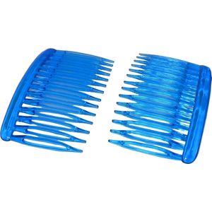 Haarkam-Zijkam transparant blauw grof klein
