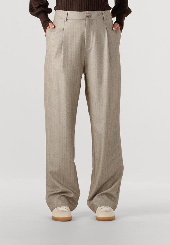 Ibana Pelah Pinestripe Broeken Dames - Taupe - Maat 36