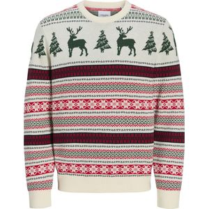 Jack & Jones - JJXMAS NOEL KNIT CREW NECK - Gebreide Trui - Donkergroen