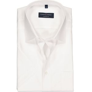CASA MODA comfort fit overhemd - korte mouw - wit - Strijkvrij - Boordmaat: 42