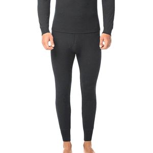 Thermische onderbroek heren - warm winterondergoed - zwart - katoen - L