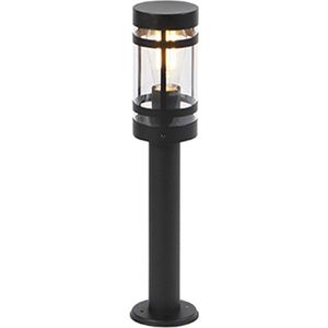 QAZQA gleam - Moderne Dimbare LED Smart Staande Buitenlamp | Staande Lamp voor buiten incl. wifi met Dimmer - 1 lichts - H 50 cm - Zwart - Buitenverlichting