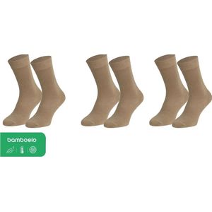 Bamboelo Sokken - 3 Paar Bamboe Sokken - Bamboelo Sock - Maat 43/46 - Beige - Naadloze Sokken - 80% Bamboe