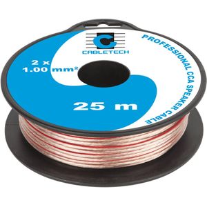 CCA luidsprekerkabel - 2 x 1.00mm - 25 meter op rol