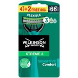 Wilkinson Sword - Xtreme 3 Sensitive - Wegwerpscheermesjes - 6 Stuks - Met Aloë Vera en Vitamine E