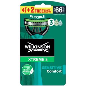 Wilkinson Sword - Xtreme 3 Sensitive - Wegwerpscheermesjes - 6 Stuks - Met Aloë Vera en Vitamine E
