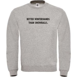 Better winterhands than snowballs wintersport sweater grijs M - zwart - soBAD. | Foute apres ski outfit | kleding | verkleedkleren | wintersporttruien | wintersport dames en heren