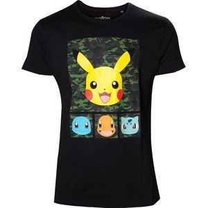 Pokemon - Mens black camo t-shirt - 2XL