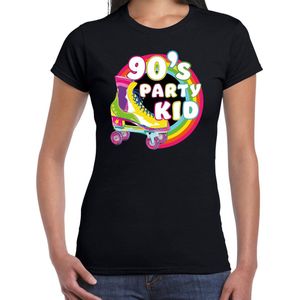 Bellatio Decorations nineties party verkleed t-shirt dames - jaren 90 feest outfit - 90s party kid - zwart XS