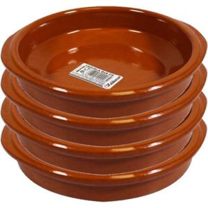 Set van 16x stuks tapas bakjes/schaaltjes Alicante met handvatten 16 cm - Tapas serveerschalen/borden/ovenschalen