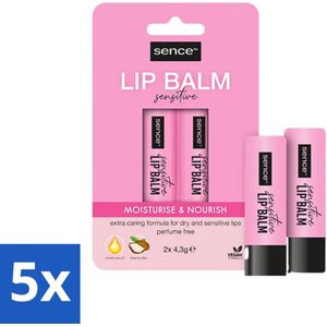 Sence - Moisturise & Nourish - Lippenbalsem Duo - Voedend - 2 x 4,3 g - Bulkverpakking - 5 stuks