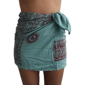 Tedz sarong - aqua - stranddoek - pareo - omslagdoek dames – 100% viscose