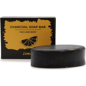 Houtskool Zeep Bar - Citroen - 85 gram - Vegan Hand & Body Zeep
