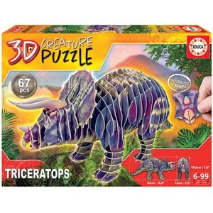 EDUCA - Puzzel - Triceratops 3D Creature Puzzle