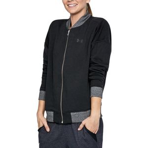 Under Armour - Threadborne Fleece Bomber - Loose Fit Vest - XS - Zwart