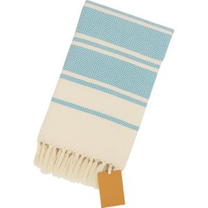 Viva Dune - Extra Groot Plaid - Lichtblauw - 200x200 cm - Dubbelzijdig - Zacht Katoen