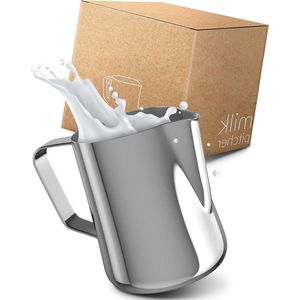 Barista melkkannetje 600 ml roestvrij staal - zwarte teflon coating - milk frother - Espresso kannetje als melkopschuimer - geschikt voor latte art - kruik voor koffiemelk - melkkan - professioneel gebruik Milk Jug Kit