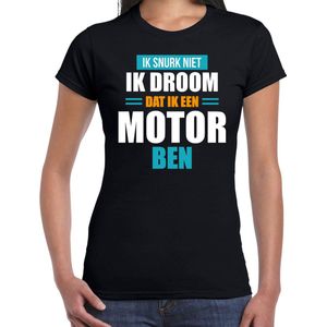 Snurk niet droom dat ik motor ben t-shirt zwart dames - Slaap shirt L