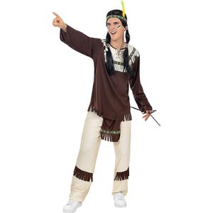 Funidelia | Indiaan Kostuum Voor voor mannen  Indianen, Cowboys, Western - Kostuum voor Volwassenen Accessoire verkleedkleding en rekwisieten voor Halloween, carnaval & feesten - Maat S - Bruin