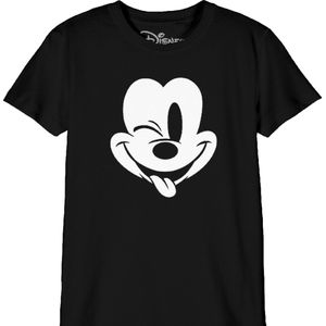 Disney - Winking Mickey Mouse Kinder T-Shirt Zwart - 14 Jaar