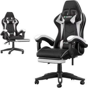 ItsIn® - Wit - Bureau Stoel - Bureau - Gaming Chair - Verstelbaar - Ergonomisch - Hoofdsteun - Verstelbare Voetsteun - Max 300kg
