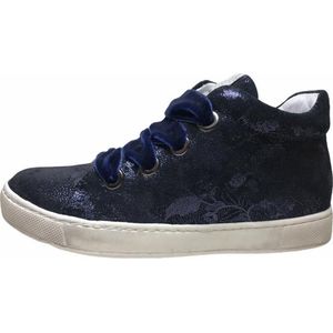 Naturino rits veter bloemen print lederen hoge sneakers Halle navy mt 30
