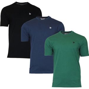Donnay - Vince - T-shirt - Heren - 3-Pack - Zwart/Navy/Groen