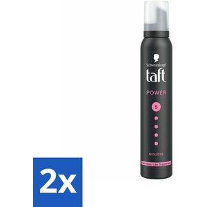 Taft - Haarmousse - Power 5 - Zijdezachte hold - 200 ml - Voordeelverpakking - 2 stuks