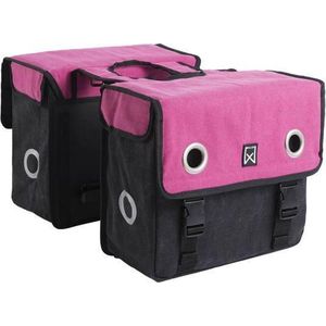 Willex Canvas Tas Roze/Zwart