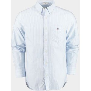 Gant - Casual Overhemd Oxford Streep Lichtblauw - Heren - Maat L - Regular-fit