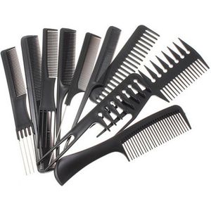 10 delige kammen set in etui - Haar styling - Toupeerkam, Grove, Fijne kam etc.-Voor mannen-Kapperskam voor vrouwen-Professionele antistatische barperkam-Haarkam-Kappersaccessoires voor salon